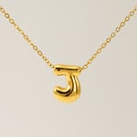 Gold color / 1 Piece Simple Series Daily Letter J Titanium Steel  Gold Color Unisex Pendant Necklaces Picture10